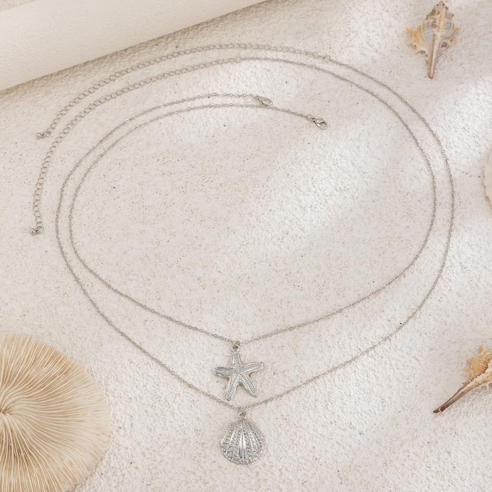 Summer Bohemian Waist Chain Sea Star Starfish Shell Pendant Body Chain Beach Bikini Alloy Shell Waist Link for Women