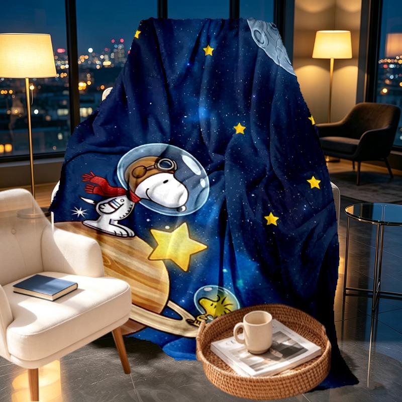 Snoopy Print Blanket - Soft & Comfortable, for Bedroom, Travel, Sofa, Home Decoration - Birthday Christmas Gift for Friend