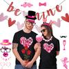 25/28/35pc Valentine's Day Photo Booth Props Handheld Photography Photo Prop Love Heart Glasses Hats Mask Photo Decor Supplies