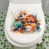 Toilet Seat Wall Sticker Underwater World Toilet Lid Seat Decals Strong Back Adhesive Decoration Tool for Hotels Schools Family