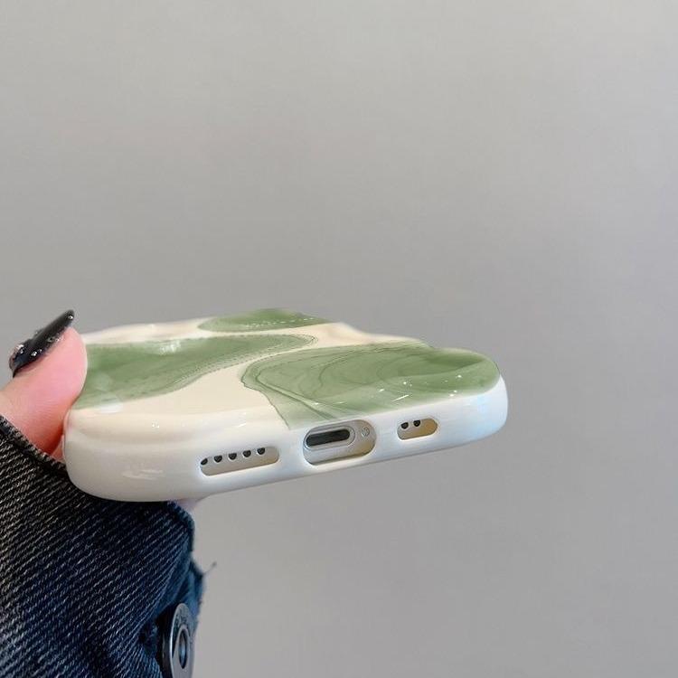 Smudge Ink Suitable for Apple 15 Mobile Phone Case IP14/16promax Transparent 11/12 Wave Pattern 13/xsmax