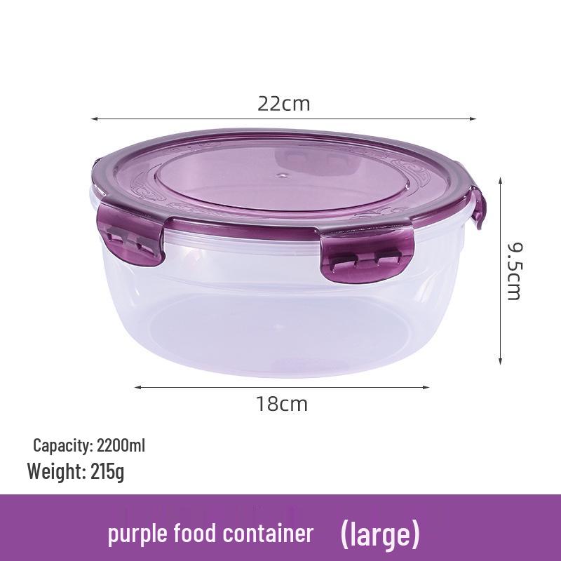 Round Microwave-Safe Food Storage Containers - Fresh-Keeping, Food Grade, Sealed Boxes for Kitchen & Refrigerator