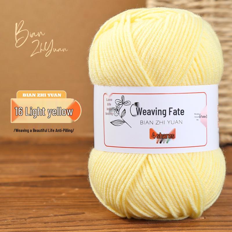 4-Ply Milk Cotton Yarn: DIY Crochet Kit for Scarf, Sweater, Bouquet Crafting - Combed Cotton Skein