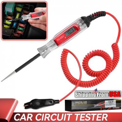 Digital Automotive Circuit Electric Tester 3-48 V Power Probe Cars Trucks Boats