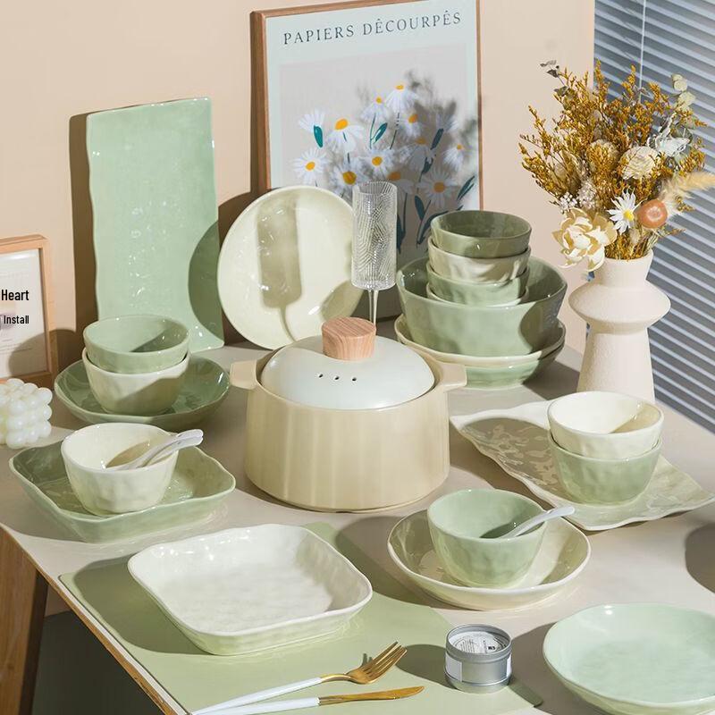 WUHE 57-Piece Bone China Dinnerware Set