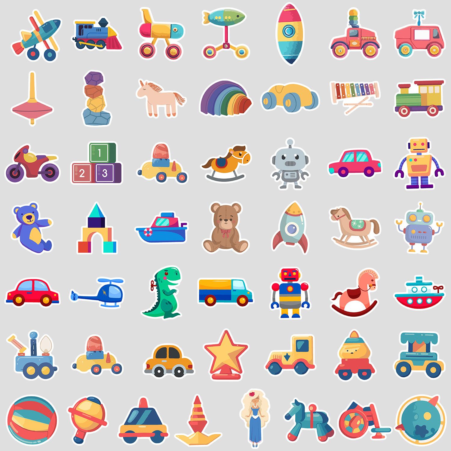 

50 Cute Style Children s Toy Series Graffiti Stickers Creative Stationery Stickers Water Cup Computer Waterproof Decorative Stickers