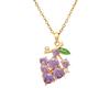 Summer Light and Fresh Colored Grape Necklace Accessory for Women with Simple and Elegant Design. Titanium Steel Necklace.