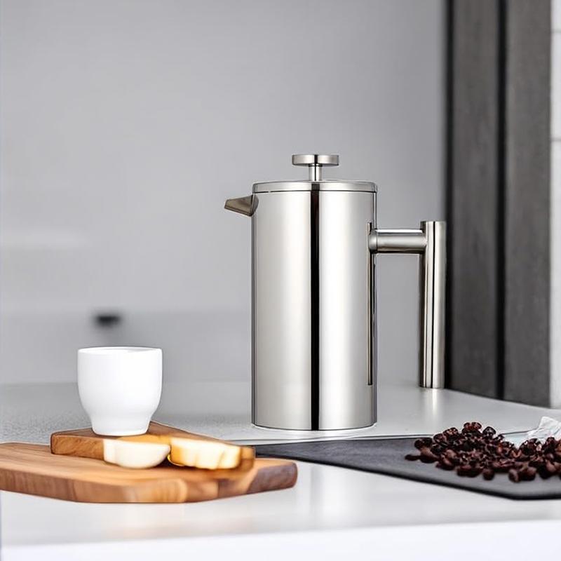Cafetera de 350 ml/600 ml Cafetera de Prensa Francesa Acero Inoxidable Doble Pared Aislada Cafetera