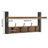YMYNY Wall Set of Wall 40cm Shelf with Four Double Perfect for Wall Coat Hanger, 2, Shelf, Wall-Mounted Hooks, Entryway, Bathroom, Bedroom, Kitchen,