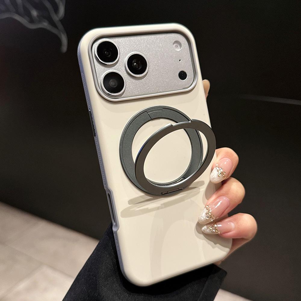 Compatible Magnetic Rotating Bracket iPhone 17 Pro Max Anti-Slip Case with 360-Degree Skin-Feel Apple 16 Protection
