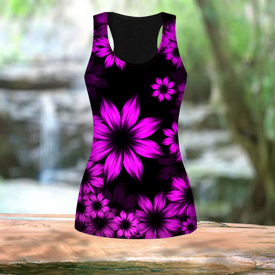 

Женские летние спортивные рубашки с 3D оранжевыми цветами и принтом для занятий йогой и тренажерным залом, жилеты больших размеров 4XL фиолетовый