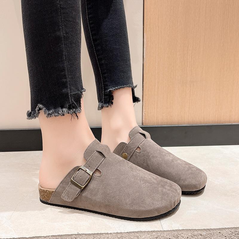 Baotou Slippers Female Couple Cork Drag Wish Large Size Shoes Casual Half Drag Lazy Shoes Tide