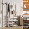 Multi-Layer Shoe Rack Doorway Clothes Hanger High Stability Simple Installation Shoes Shelf Floor-Standing Storage Rack