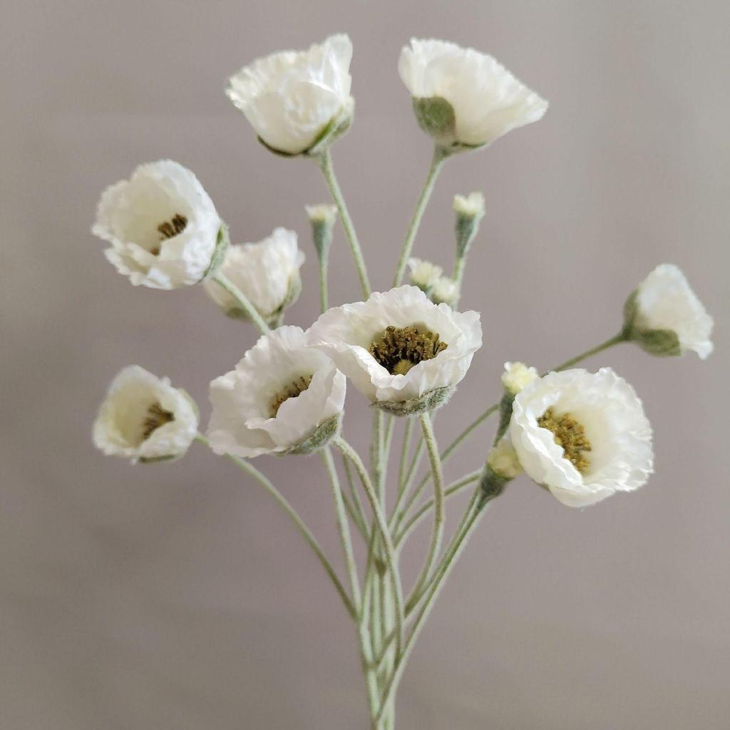 Elegante Papavero di Seta Multi-testa - 12 Opzioni di Colore