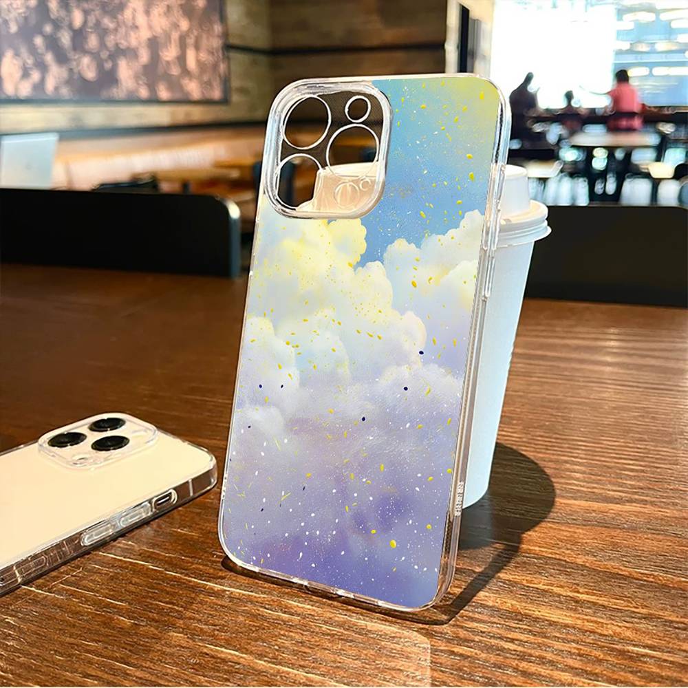 Painting  Phone Case For iPhone17,16,15,14,13,12,11 Plus,Pro Max Soft Transparent Cover