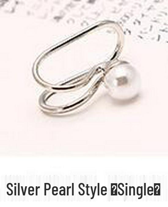 Korean Pearl and Diamond Star Ear Cuffs - U-Shaped Temperamental Stud Earrings