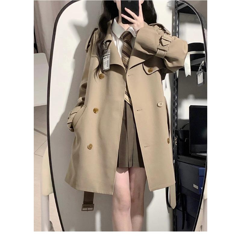 

Маленькое женское весенне-осеннее повседневное пальто средней длины в британском стиле XS