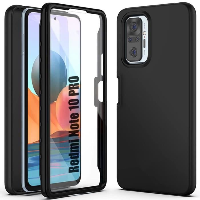 Coque Intégrale 360 - Xiaomi - Redmi Note 10 Pro - Noir - Anti-Rayures - Souple