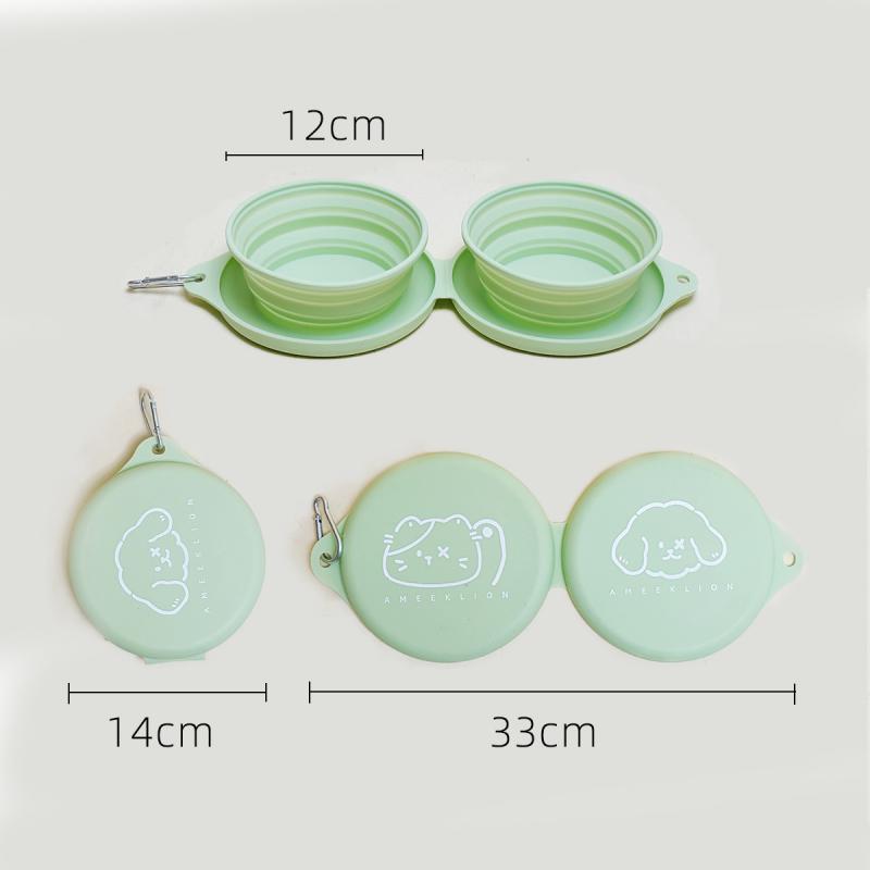 

Double-Fold Silicone Pet Outing Multi-Use Portable Foldableing Large Capacity Creative Pet Drinking Water Food Bowl Pet Product