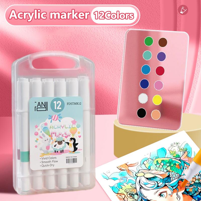 

Набор акриловых маркеров 12/24/48/80 цветов с мягким наконечником, ручка для граффити, водостойкая, непрозрачная, на водной основе, канцелярские принадлежности