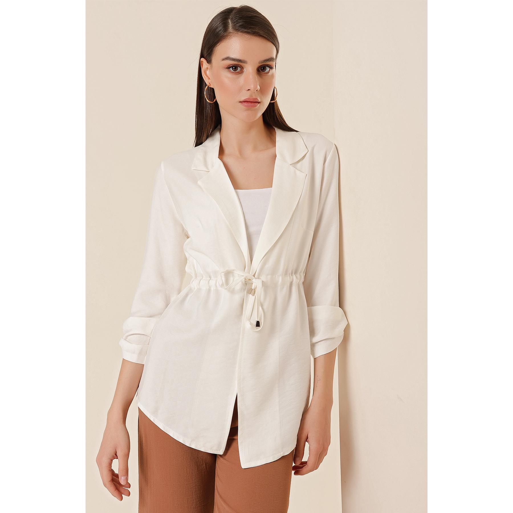 

Куртка Tencel Airobin с воротником-шалью и рукавами со складками на талии