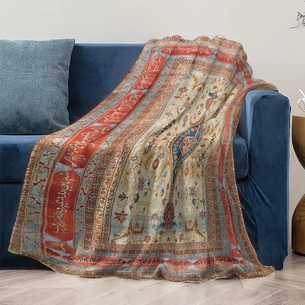 Retro Bohemian Style Pattern Flannel Printed Blanket Suitable For All Seasons Suitable For Living Room Office Sofa And Travel