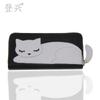 New Cat Long Zipper Wallet, Embroidered Wallet Clutch