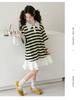 Girls' dress summer 2026 new children's striped summer dress, mid size children's half skirt, girls' T-shirt dress trend