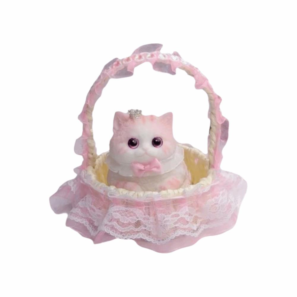 with Flower Basket Cat Squeeze Toy Simulation Cat Cat Squishy Toy Cat Fidget Toy  Children's Gift