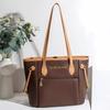 Color Contrast PU Leather Tote Bag, Adjustable Side Strap Large Capacity Shoulder Handbag For Women Office Commute Daily Shopping
