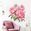 Peony Floral Wall Stickers, Self-Adhesive Decor for Bedroom Background Wall Decoration