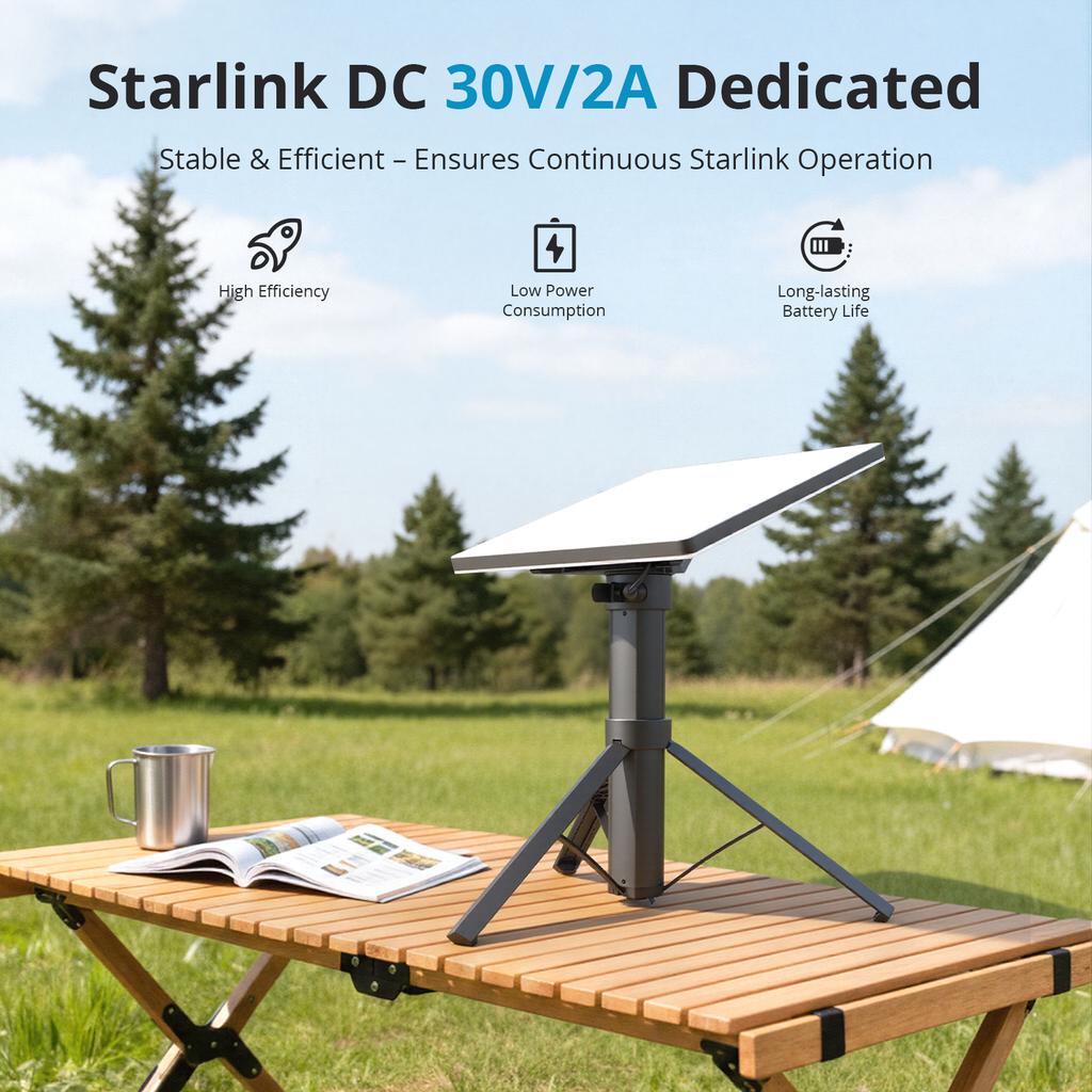 Power Stand for Starlink Mini 45000mAh Portable Power Bank with Integrated Foldable Mount Dedicated 30V/2A DC Output 100W USB-C PD Fast Charging