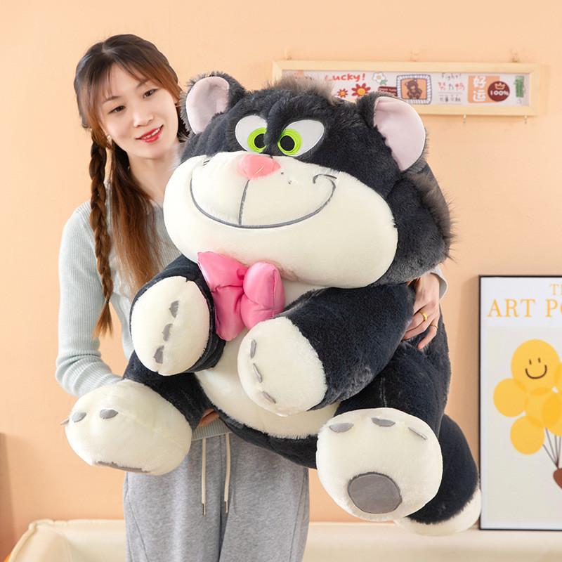 Cat Plush Toy With Bowtie Cartoon Stuffed Animal For Kids Birthday Gift