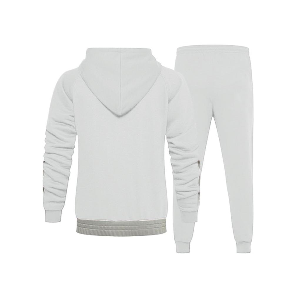 Conjunto de Fato de Treino Masculino com Capuz Outono Inverno 2025 Jaqueta com Zíper e Calças Conjunto de 2 Peças Roupa Casual Desportiva Conjuntos Masculinos