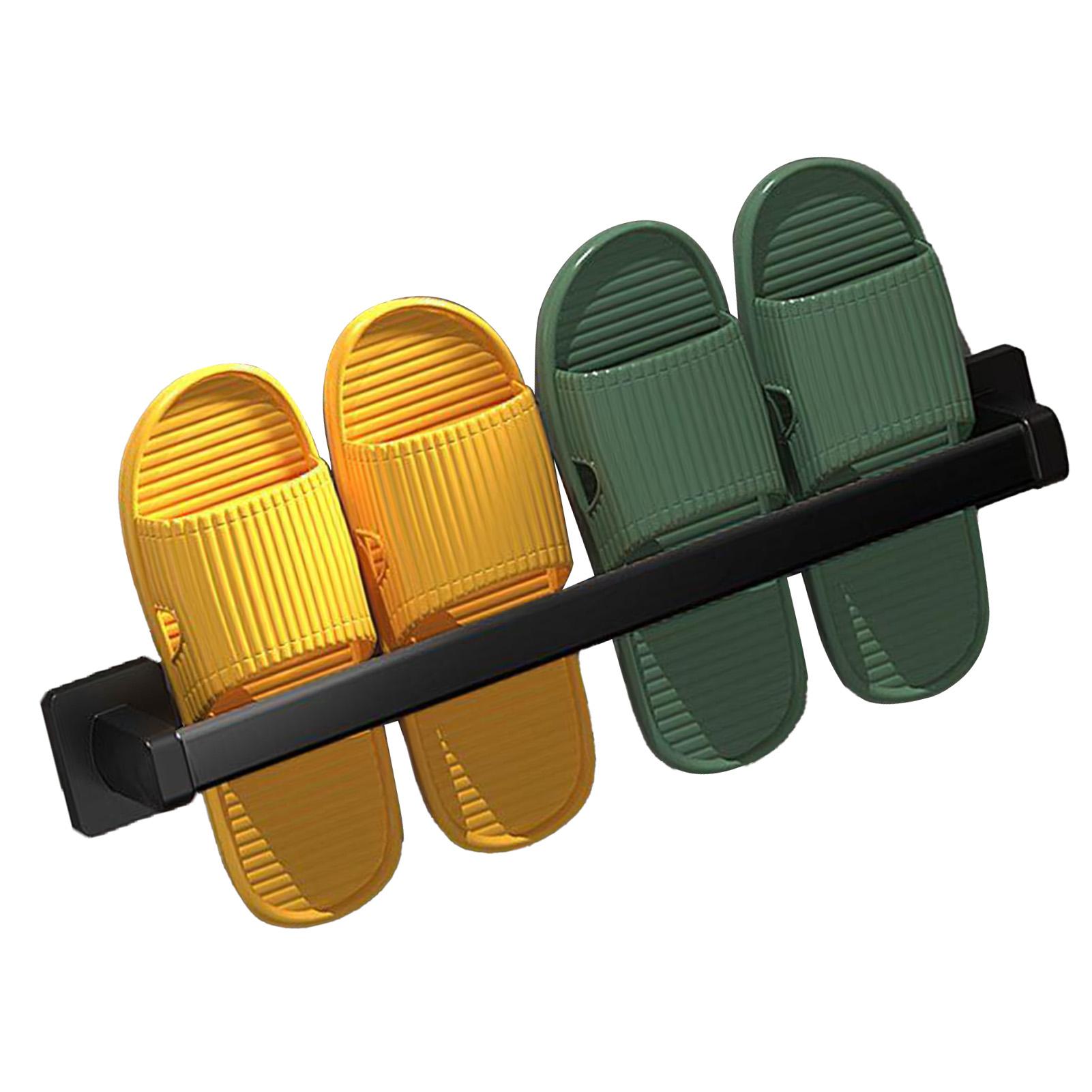 

19.7in Wall Mounted Shoes Rack Slippers Rack Stainless Steel Shoes Holder Towel Storage Organizer Multi Purpose Hanging