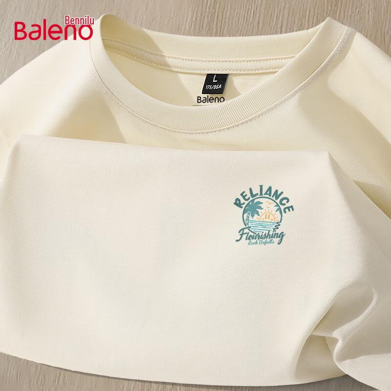 Baleno Men's 2025 Autumn Loose Fit Long Sleeve Pure Cotton T-Shirt