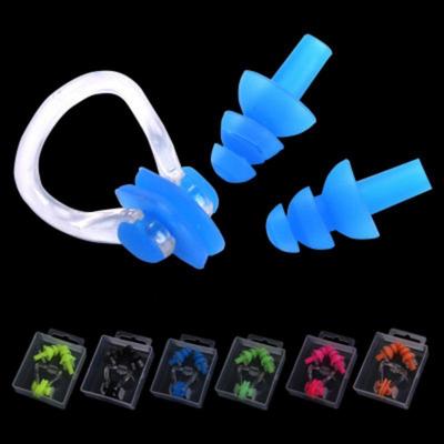 Swimming Nose Clips & Earplugs Set for Kids & Adults - Silicone, Waterproof, Customizable Logo Option
