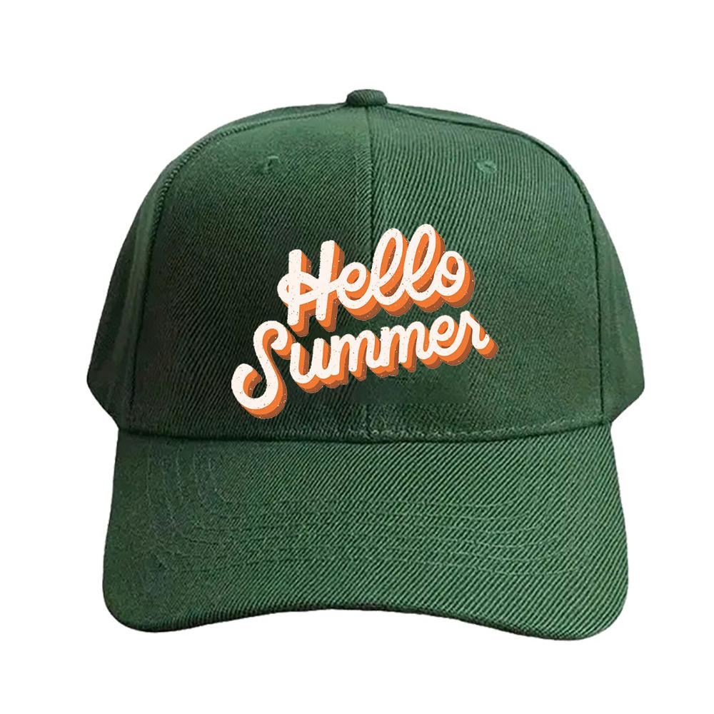 Hello summer Cap Woman Man Baseball Cap Adjustable with Curved Brim Duckbill Cap Protection Sun Hats