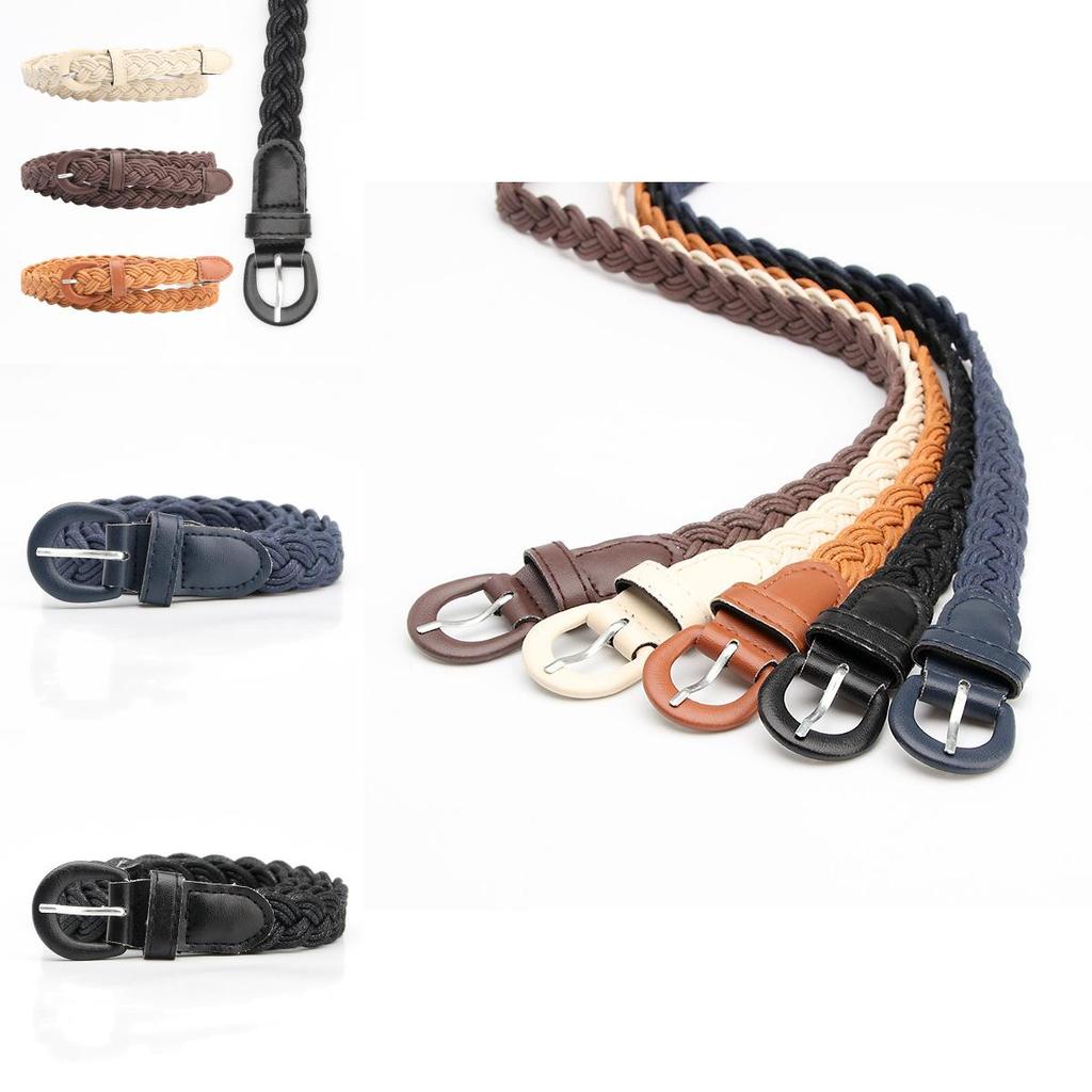 Fashion Womens Wax Rope Thin Belt With Iron Closure For Shirt And Dress Decor