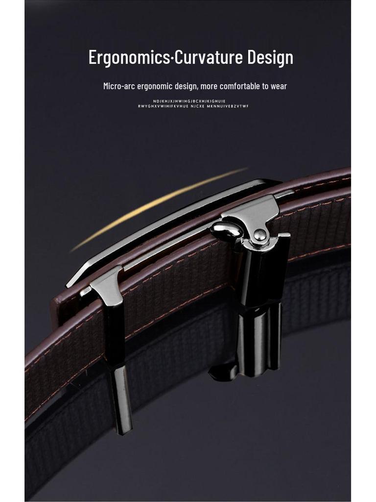 Men's Genuine Crocodile Pattern Leather Belt with Automatic Buckle - Stylish Casual Business Accessory