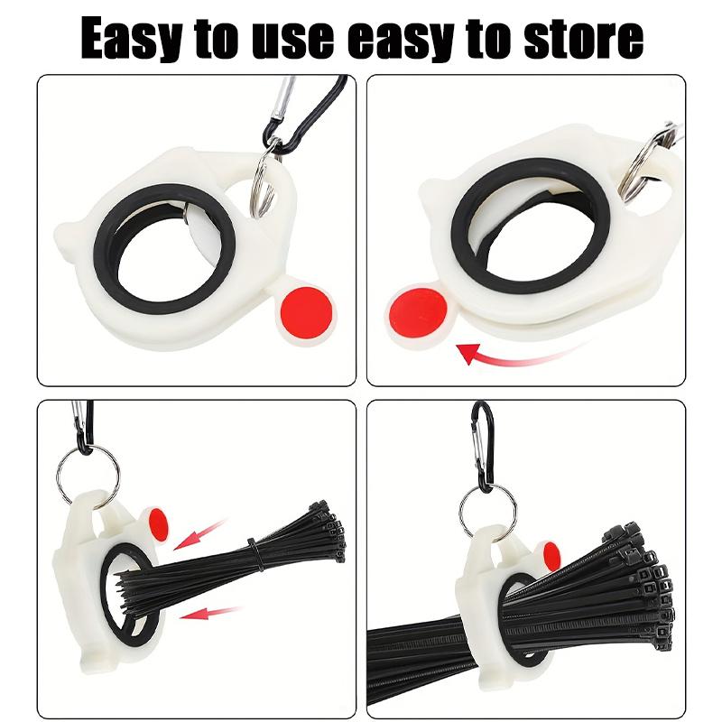 Reißverschluss-Kabelbinder - Leichte Kunststoff-Kabelbinderhalterung, Wiederverwendbare Kabelbinder-Aufbewahrungstasche Fluoreszierend Effiziente Kabelverwaltung