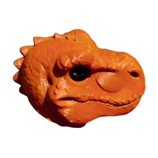 Dinosaur Head Squirrel Feeder, Funny T-Rex Squirrel Feeder, Outdoor Hanging Squirrel Nut Feeder for Chipmunks, Backyard Garden Decor оранжевый