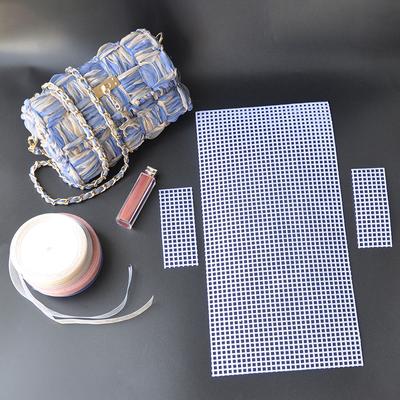 2Pcs Auxiliary Weaving Plastic Mesh Kit DIY Bag Accessories Weaving Helper White Net Cover for Plastic Handbag Bag Handmade