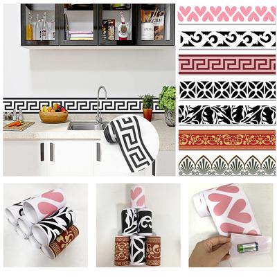 Self-adhesive Waist Line Decorative Strip Bathroom Skirting Line Floor Tiles Waterproof Peel & Stick Wall Sticker
