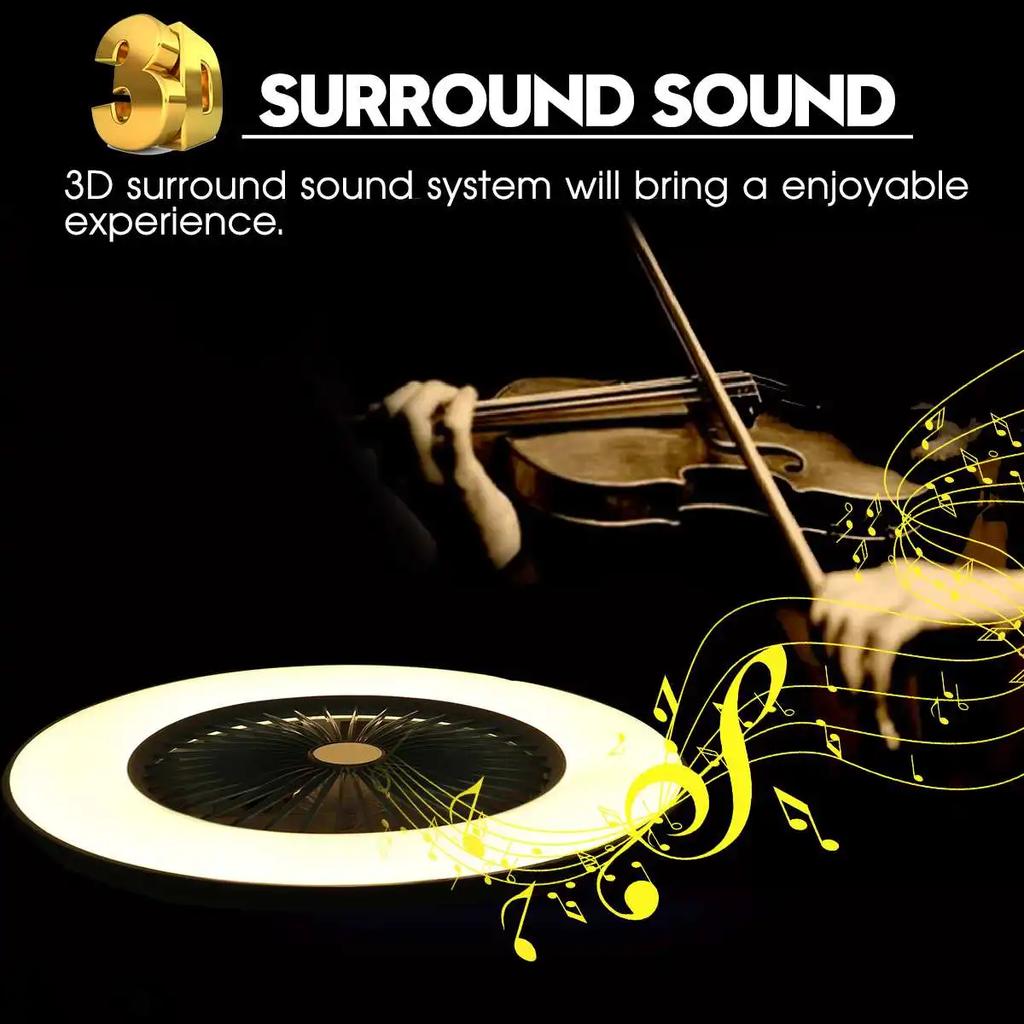 50CM Ceiling Fan With Led Light Remote Control Smart Bluetooth Speaker Ceiling Lamp Chandelier RGB Starlight For Home Room Decor