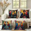 Colorful Parrot Throw Pillow Cover, Home Living Room Sofa Printed Cushion Cover