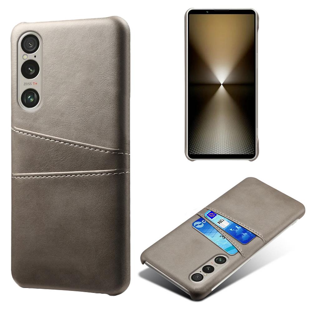 For Sony Xperia 1 VI Case Dual Card Slots PU Leather PC Hard Phone Cover