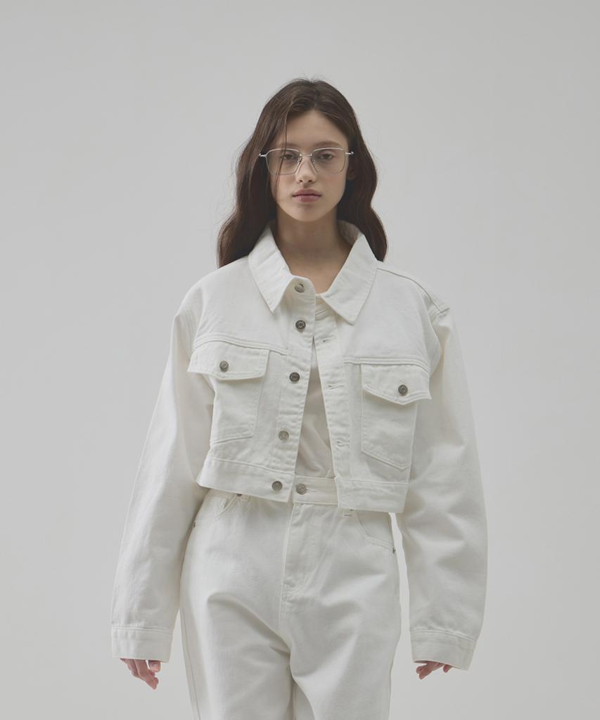 GNOHNOEY Essential White Denim Jacket