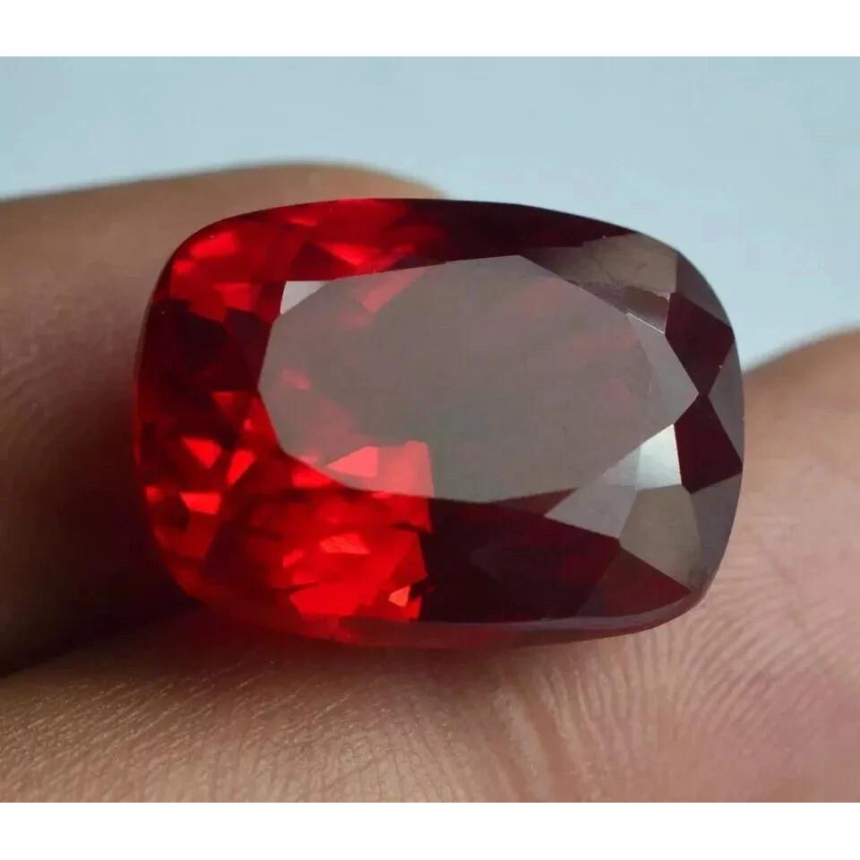98+ Ct Natural Red Ruby For Making Cushion Cut Fabulous Certified Gemstone