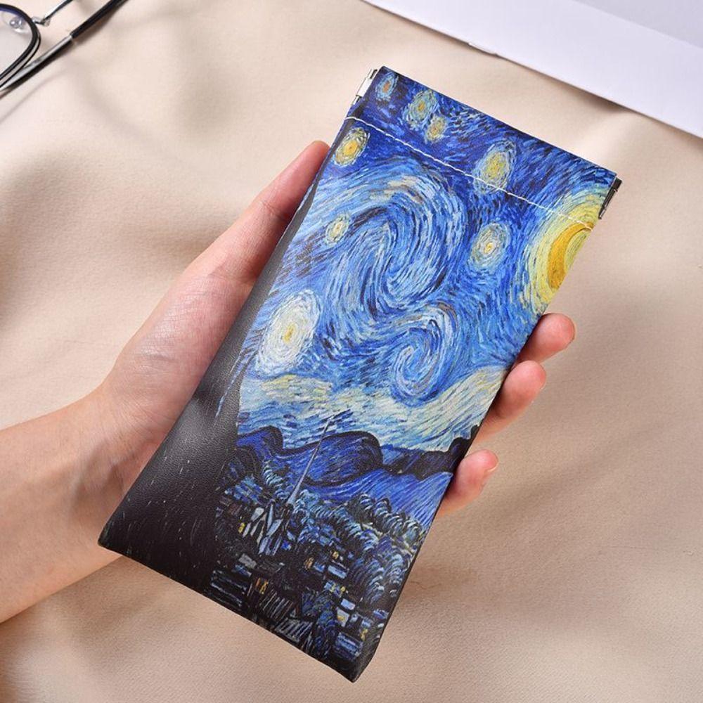 Automatic Closing Cosmetic Bag The Starry Night Lipstick Case Portable Sun Glasses Case